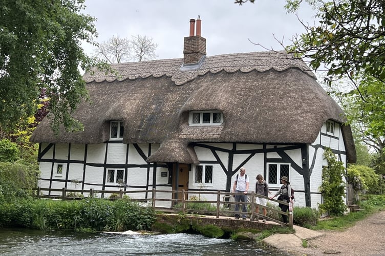 Members of Liphook & District Ramblers enjoying a scenic spring walk through the Hampshire countryside.