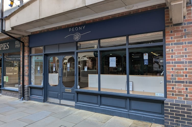 Closed Peony store Rams Walk Petersfield