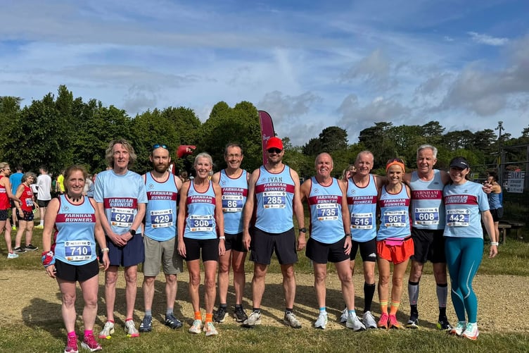 Farnham Runners ready for action before the Netley 10km