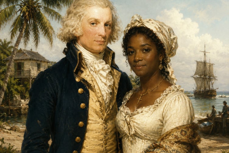 Artist's impression of Colonel Edward Marcus Despard and his wife, Catherine, in the Bay of Honduras, now Belize, where the couple lived during Despard's time as a colonial administrator.