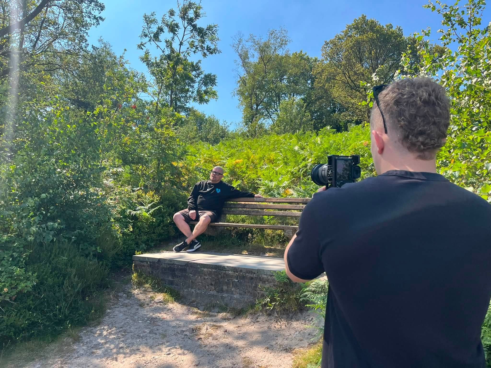 Martin Cosser took part in Surrey Police's "What's the Point?" campaign at the Devil's Punch Bowl, sharing Charlie's story to help prevent knife crime.