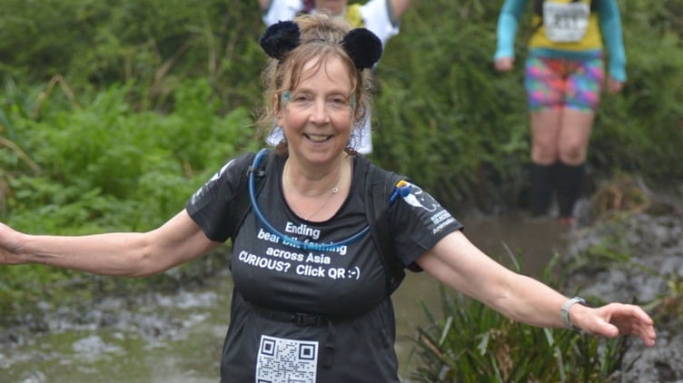 Janie Allen, 61, from Odiham, while competing in a 20-mile run.
