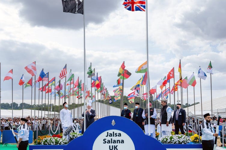Jalsa Salana UK 2026 in East Worldham, where more than 50,000 people gathered over three days.