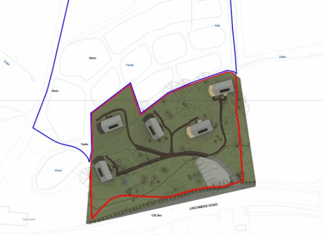 Plans submitted to Chichester District Council show the proposed layout for a five-caravan residential site near Haslemere.