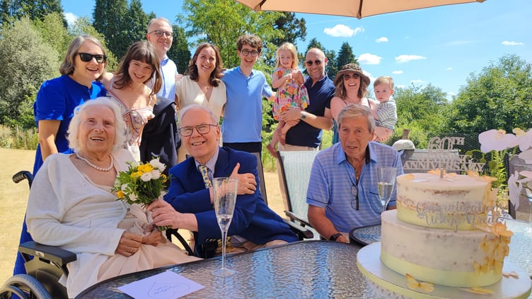 Vicky and Alfredo de Gallegos celebrate their 60th wedding anniversary at Surrey Heights Dementia Care Centre in Wormley.
