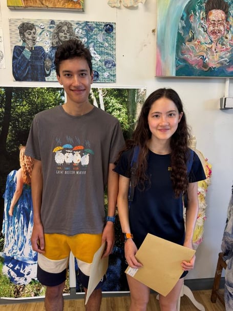 Double Cambridge joy: Liphook twins Harry and Lana Roberts celebrate after both achieving three A*s and securing places at Cambridge University. Credit: Iliffe Media.
