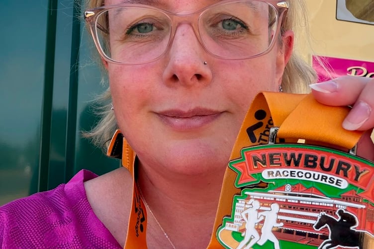 Gemma Stilwell with her Newbury 5k medal