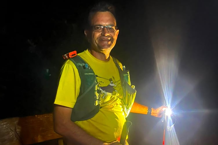 Ivan Chunnett after changing his shoes at the 70-mile mark