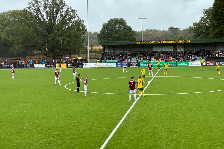 Action from Farnham Town's National League South match at Horsham