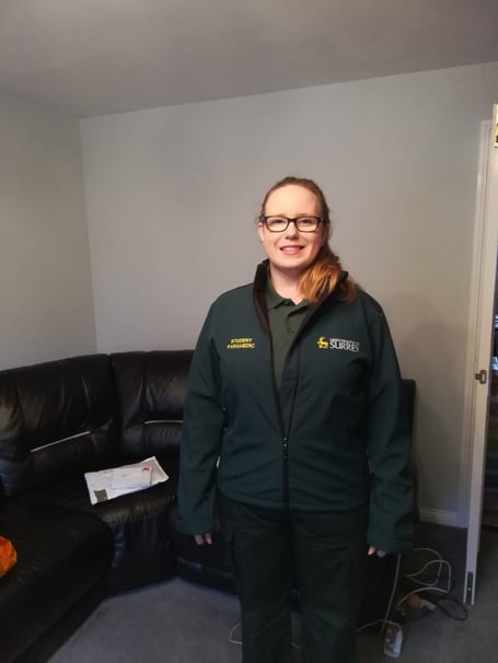 Lucy Gatward pictured during her frontline paramedic training during the Covid pandemic. (Photo credit: Lucy Gatward)