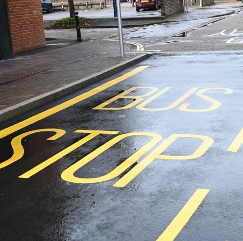A bus stop in Hampshire.