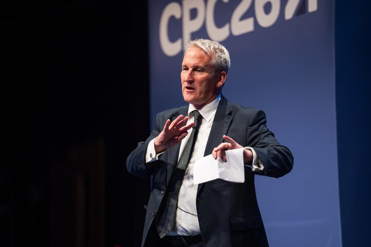 East Hampshire MP Damian Hinds speaking at the Conservative Party Conference 2026.