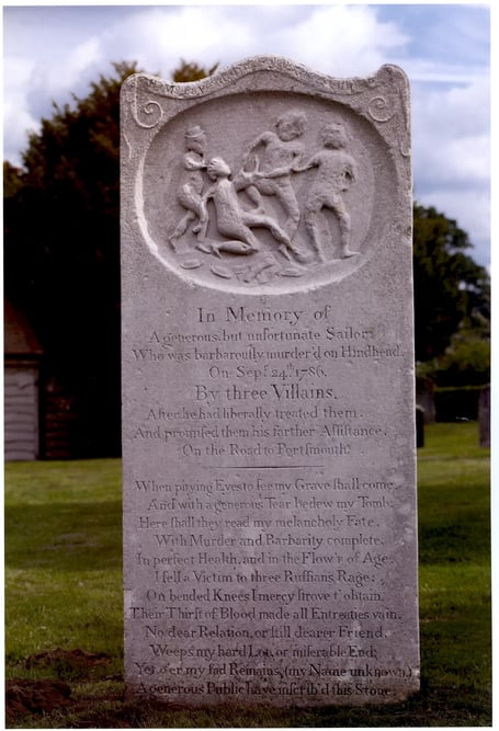 A stone commemorating the murder of the Unknown Sailor in Surrey.