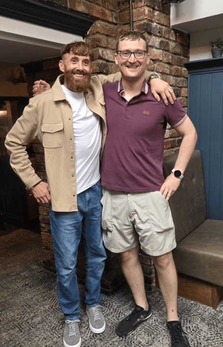 Craig Sinclair with Stephen, who donated stem cells to save his life after he was diagnosed with leukaemia.